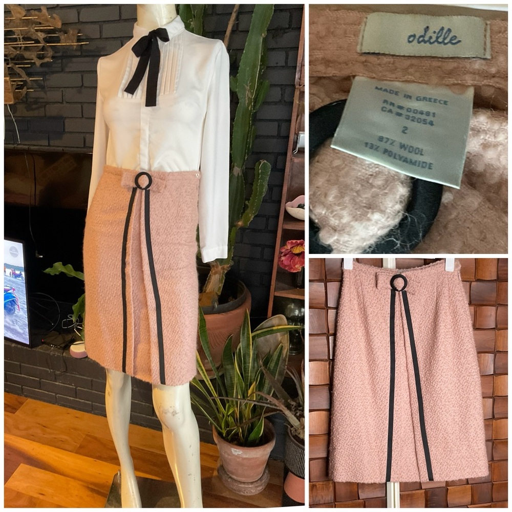 Anthro Odille Textured Wool Tweed Pencil Skirt 2